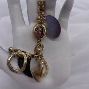 Jewelry Vintage Chico's Bracelet 7 inch Gold Toned Multi Dangles